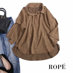  beautiful goods ROPE* Rope stock ) Jun # autumn . thing suede Touch 2waykashu cool become easy shirt 36 7 number Brown 