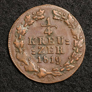 KM#41/ドイツ連邦 ナッサウ公国 クロイツァー銅貨(1819）[E807]コイン