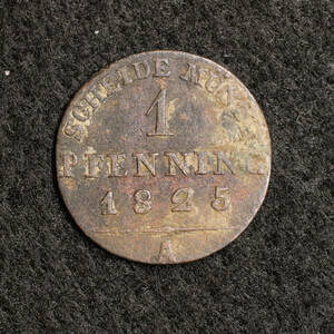 KM#405/ドイツ連邦 プロイセン王国 1ペニヒ銅貨(1825）[E935]コイン