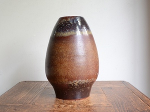 アンティーク花器 オブジェ ヴィンテージ デザイン 陶器 フラワーベース（H22cm） 華道 花瓶 生け花 ポット
