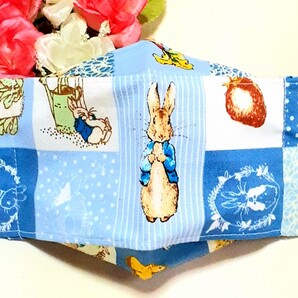 ピーターラビット 立体インナーマスク ブルー 大臣風 ハンドメイド