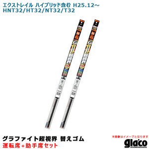 ガラコワイパー 超視界 替えゴム 車種別セット エクストレイル ハイブリッド含む H25.12～ HNT32/HT32/NT32/T32 運転席+助手席 ソフト99