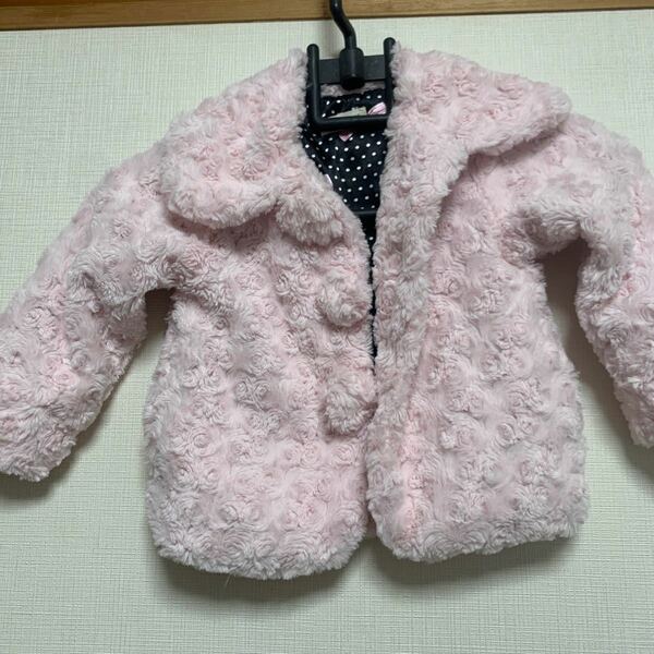 ANGEL LOVE 薄いピンク色　コート　ファーコート ふわふわ　90cm