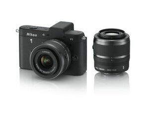 Nikon mirrorless single-lens camera Nikon 1 ( Nikon one ) V1 (bi one ) double zoom kit black N1 V1WZ BK