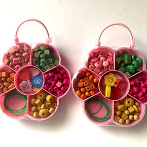 ◆未開封・新品◆ウッドビーズセット 小2個セット◆ハンドメイド パーツ 木製
