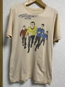 [ with translation ] Vintage 90's Star Trek paroti T-shirt size M ALTRU made in USA spo k car k boat length beige 