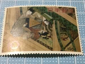 切手趣味週間　1964 源氏物語(宿木)　　10円