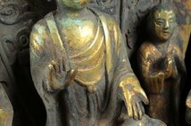 仏教美術 銅器 塗金 仏像 置物 高さ:約35cm 骨董品 美術品 9617tdy_画像7