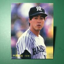 1986年　カルビー　プロ野球カード　86年　160番　阪神　中西　　【管理NO:6-48】_画像1