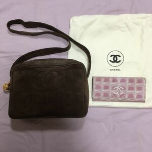 正規　CHANEL スエード　ショルダーバッグ　財布