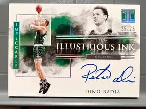 激レア最高級版直書25/25 Auto 19 Panini Impeccable Dino Radja ディノ・ラジャ サイン バスケ Celtics NBA ユニフォーム 18 Hall of Fame