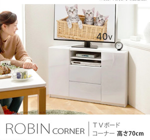 [. part shop. place . valid practical use!] corner high type white television stand tv board the back side storage TV board 