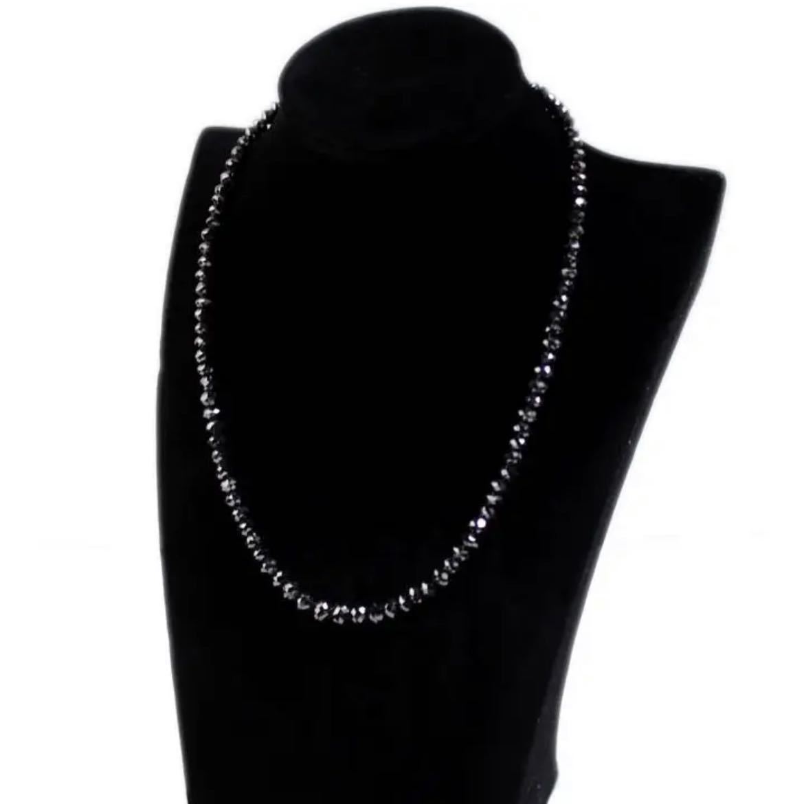 61%以上節約 20.00 ct ブラックダイヤモンド ネックレス 925-silver