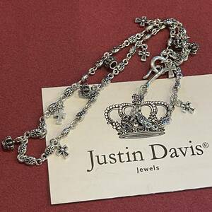 新品◆JUSTIN DAVIS◆TRINITY CHAIN◆チャームネックレス◆38cm◆定価50,600円◆清春着用◆SNJ125-1◆