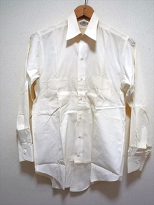 50’ｓ ビンテージ BRENT ブレント 長袖シャツ 14 1/2-33 100％コットン USA製 SANFORIZED 無地 白系 Yシャツ ドレスシャツ アメリカ古着