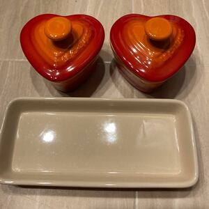 新品未使用！LE CREUSET プチ・ラムカン・ダムールセット ココット　ハート