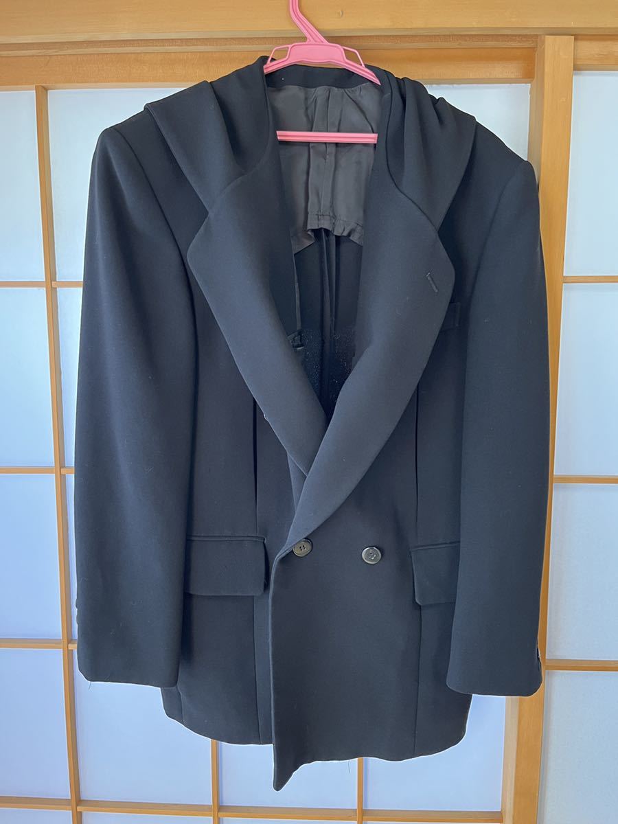 WEB限定カラー ルナマティーノ LUNA MATTINO プリーツが美しいジャケット ブラック シャツ/ブラウス(七分/長袖)