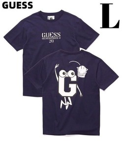 L 新品【GUESS x GENERATIONS LOGO TEE NAVY ゲス x ジェネレーションズ Tシャツ ネイビー】