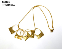 【SERGE THORAVAL セルジュトラヴァル ネックレス 5連プレートリング GOLD ブロンズ 指輪としても使用出来ます。】_画像2