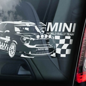 ◆MINI ① 37 ジョンクーパーワークス WRC@外張り カーステッカー 220×100mm@外貼り カー ステッカー@クーパー ミニ モンテカルロ@B1@3174