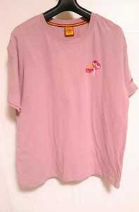 チュッパチャップス 胸 袖 ワンポイント刺繍 Tシャツ ピンク レディース Lサイズ