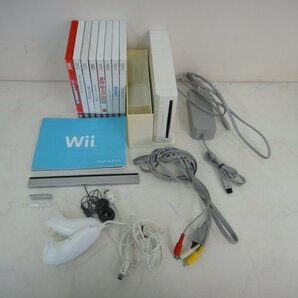 6629●任天堂Wii本体(白) 人気ソフト8本セット●の画像1