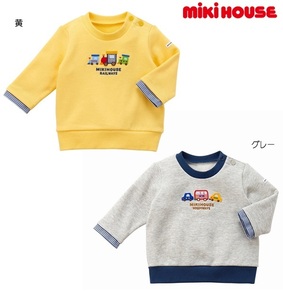 即決です!【ミキハウス】新品未使用mikihouse 80cm 75cm～85cm 裏毛パイル長袖トレーナー ベビー キッズ 子供服 男の子 おでかけ カラー:黄