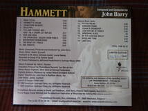 A#2501◆サントラ◆ ハメット ジョン・バリー 3000枚限定盤 Hammett JOHN BARRY Prometheus Records PCR 506_画像3
