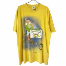 ■超激レア■90s KERMIT ACE VENTURA 映画 ムービー パロディ アート Tシャツ XL カーミット ジムキャリー 企業 USA製 ビンテージ_画像1