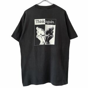 ■激レア■90s USA製 hp HEWLETT PACKARD ロダン 考える人 企業 Tシャツ XL ヒューレット パッカード アート apple Windows ビンテージ