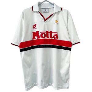 ■激レア■90s AC MILAN アウェー LOTTO SOCCER フットボール シャツ MOTTA L相当 ロット レプリカ ユニフォーム サッカー umbro アンブロ