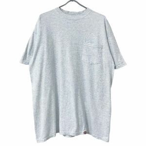 ■激レア■90s DICKIES グレー 無地 ポケT Tシャツ XL ディッキーズ フルーツオブザルーム HANES ヘインズ USA製 ビンテージ