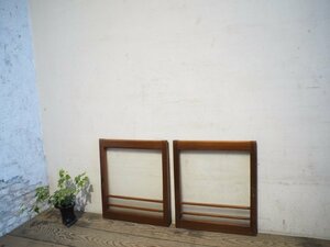 yuF0906*(1)[H50cm×W44,5cm]×2 sheets * Vintage * retro taste ... small ... tree frame glass door * fittings sliding door small window sash . material used housing S under 