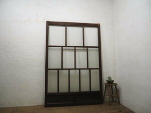taG0506*(1)[H176,5cm×W118,5cm]* antique *.... glass entering * width. large wooden sliding door * old fittings wave glass door sash retro N pine 