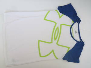  Under Armor * navy blue × white × yellow green short sleeves T-shirt YLG***150~160