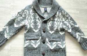 [ baby Gap *baby Gap] warm outer thick cardigan * man protection against cold * gray × ivory *95cm3years