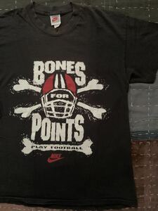 90s ナイキ BONES POINTS vintage Tシャツ ビンテージ nike USA製 アメリカ製 football フットボール