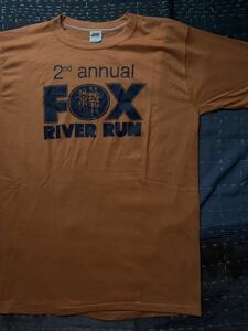 ミント 70s russell vintage Tシャツ fox river run 金タグ USA製 アメリカ製 オレンジ orange マラソン ラッセル