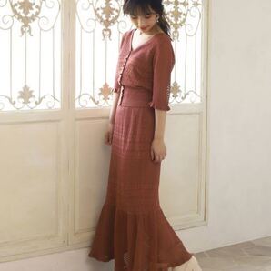 【one after another NICE CLAUP】かぎ針ニットカーディガン セットアップ