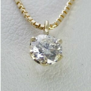 ダイヤモンド ネックレス 一粒 新品 ゴールド 0.2カラット 鑑定書付 安い 0.265ct Hカラー VS1クラス 3EXカット H&C CGL