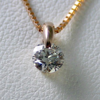 ダイヤモンド ネックレス 一粒 ピンクゴールド 0.2カラット 鑑定書付 0.252ct Gカラー SI1クラス 3EXカット H&C CGL