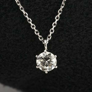 ダイヤモンド ネックレス 一粒 新品 プラチナ 0.2カラット 鑑定書付 0.204ct Fカラー SI2クラス 3EXカット H&C CGL