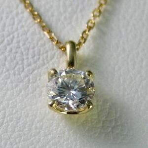 ダイヤモンド ネックレス 一粒 本物 ゴールド 0.4カラット 鑑定書付 0.40ct Dカラー SI2クラス 3EXカット GIA 通販