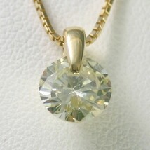 ネックレス レディース ダイヤモンド ゴールド 1カラット 鑑定書付 安い 1.355ct VLカラー I1クラス Gカット CGL_画像1