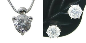 ダイヤモンド ネックレス ピアス 1.01ct Dカラー SI1クラス 3EXカット 1.0ctup Dカラー VVSクラス 3EXカット GIA