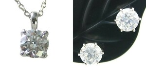 ダイヤモンド ネックレス ピアス 1.01ct Dカラー SI1クラス 3EXカット 1.0ctup Dカラー VVSクラス 3EXカット GIA