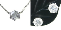 ダイヤモンド ネックレス ピアス 0.206ct Hカラー VVS1クラス 3EXカット H&C 0.4ctup Fカラー VVS～VSクラス 3EXカット H&C CGL_画像1