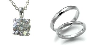 婚約 ネックレス 結婚指輪 3セット ダイヤモンド プラチナ 0.3カラット 鑑定書付 0.30ct Eカラー VS1クラス 3EXカット GIA