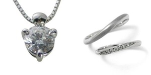 婚約 ネックレス 結婚指輪 3セット ダイヤモンド プラチナ 0.5カラット 鑑定書付 0.53ct Dカラー SI2クラス 3EXカット GIA
