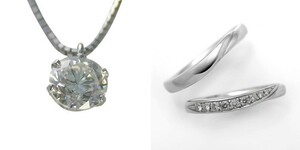 婚約 ネックレス 結婚指輪 3セット ダイヤモンド プラチナ 0.3カラット 鑑定書付 0.30ct Dカラー SI2クラス 3EXカット GIA